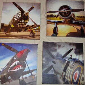 4 canvas pictures of military aircrafts